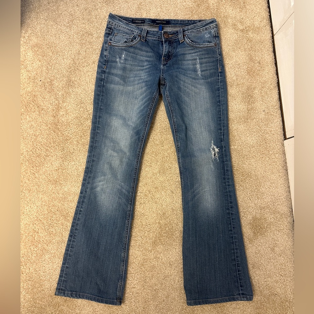 Vintage Y2K Flare Distressed Low-Rise Jeans